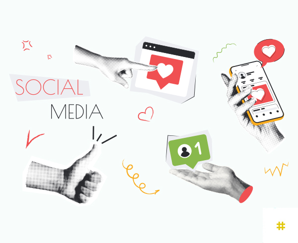 Digital marketer planning a social media strategy on laptop with analytics dashboard
